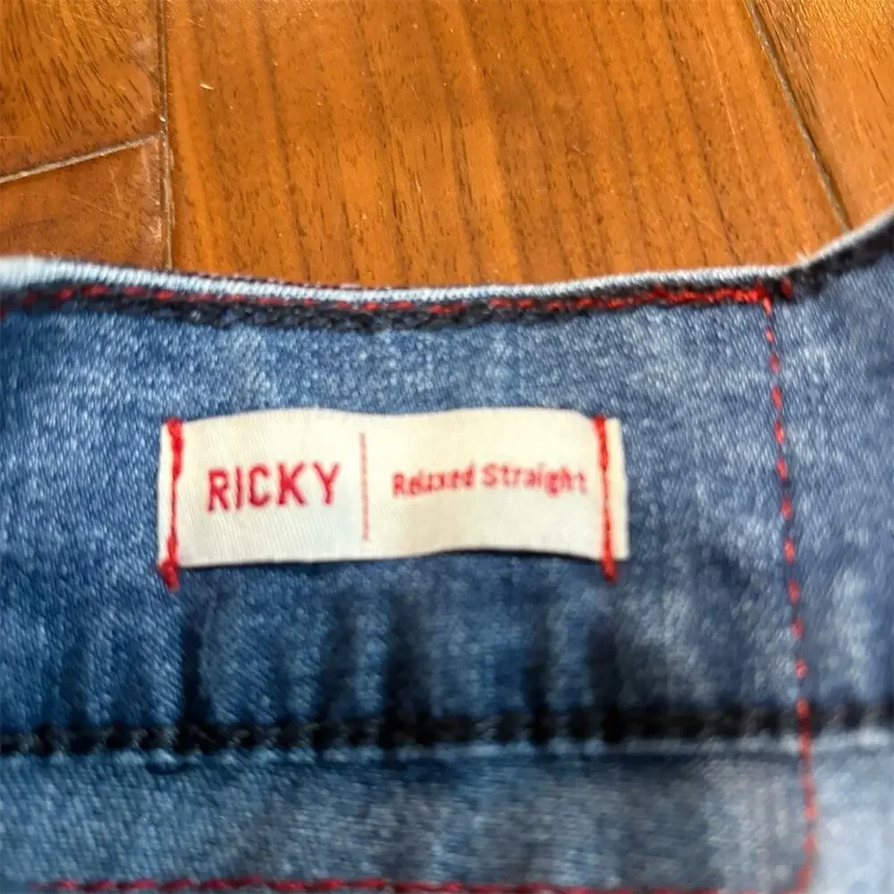 True Religion Ricky Jeans Mens 34 Blue Medium Wash Relaxed Straight